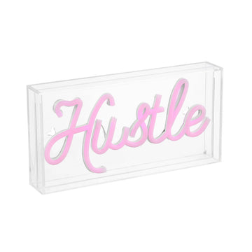 Hustle Contemporary Glam Acrylic Box USB Operated LED Neon Light - JONATHAN Y